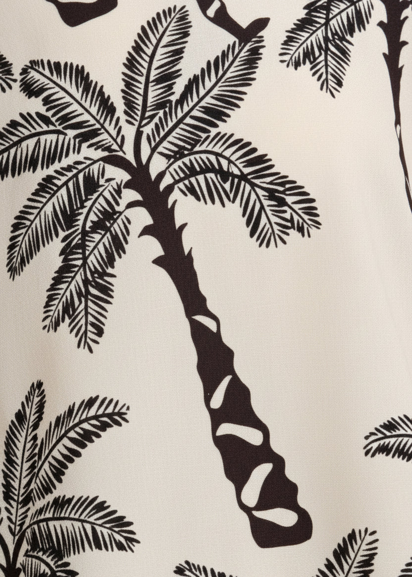 Black Palm V Neck Kaftan-Zeemara