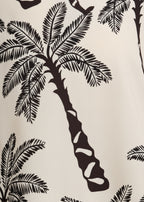 Black Palm V Neck Kaftan-Zeemara