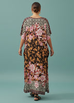 Ebony Rose V Neck Kaftan-Zeemara