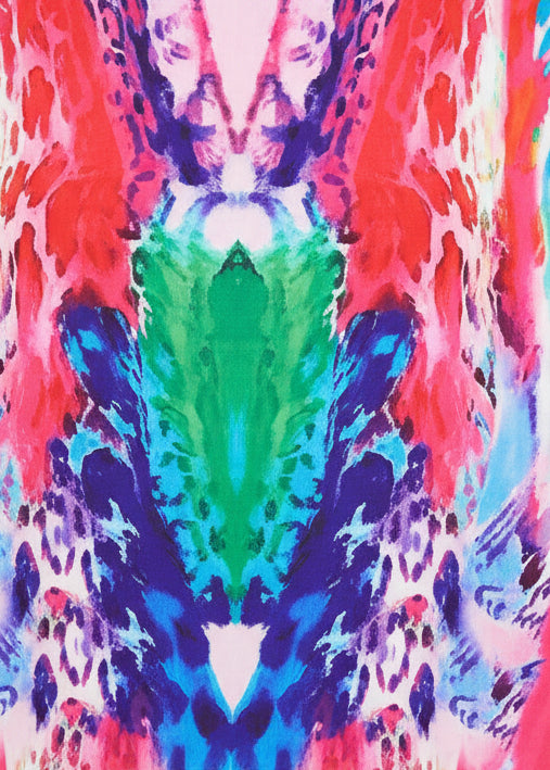 Fuschia Mirage V Neck Kaftan-Zeemara