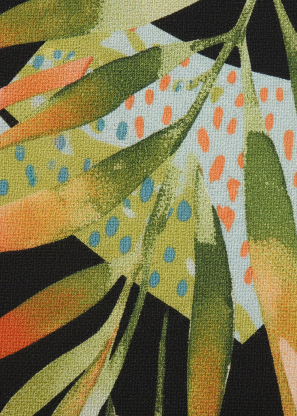 Golden Palm V Neck Kaftan with Diamond Pintuck-Zeemara