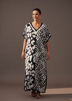 Graphic Cat V Neck Kaftan-Zeemara