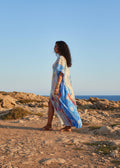 Imperial Sand V Neck Kaftan-Zeemara