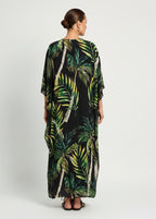 Island Twilight V Neck Kaftan with Diamond Pintuck-Zeemara