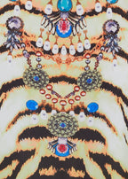 Ivory Tigress V Neck Kaftan-Zeemara