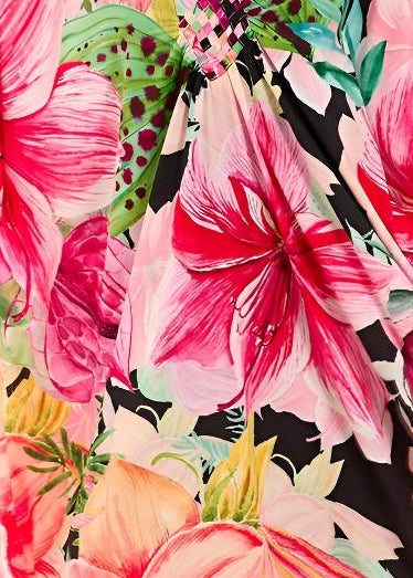 Paradise Punch V Neck Kaftan with Diamond Pintuck-Zeemara