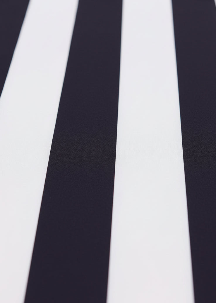 Piano Bar Stripe Notched Tunic Kaftan-Zeemara