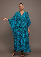 Tidal Wild V Neck Kaftan with Diamond Pintuck-Zeemara