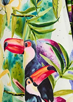 Toucan Terrace V Neck Kaftan with Diamond Pintuck-Zeemara