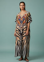 Tribal Totem V Neck Kaftan-Zeemara