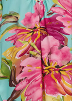 Tropical Sorbet V Neck Kaftan with Diamond Pintuck-Zeemara