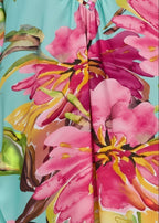 Tropical Sorbet V Neck Kaftan with Diamond Pintuck-Zeemara