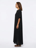 Notched Tunic Kaftan — On Model - Side Profile | Generated by Modelize